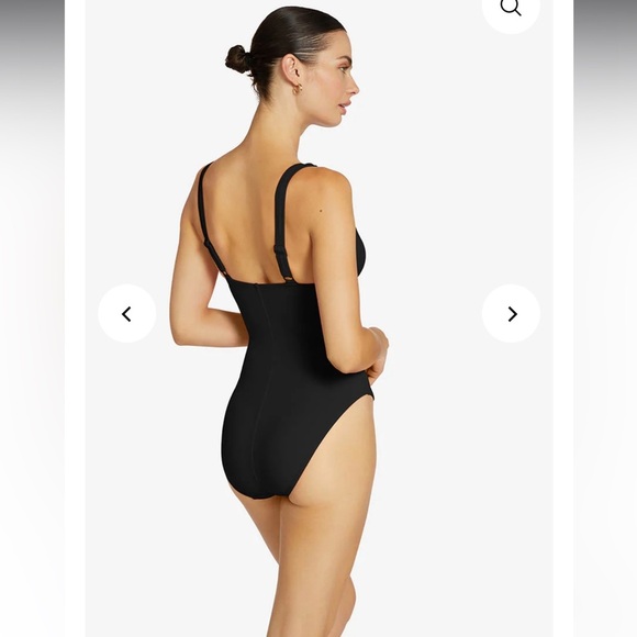 ROBIN PICCONE AVA KNOT ONE PIECE Size 10 in Black EUC 119 - Picture 3 of 10